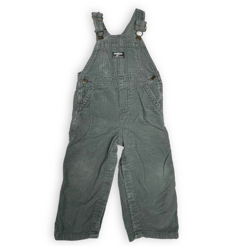 OshKosh Bgosh Gray Corduroy Bib Overalls Toddler 24M